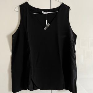 Double lined silk v neck tank